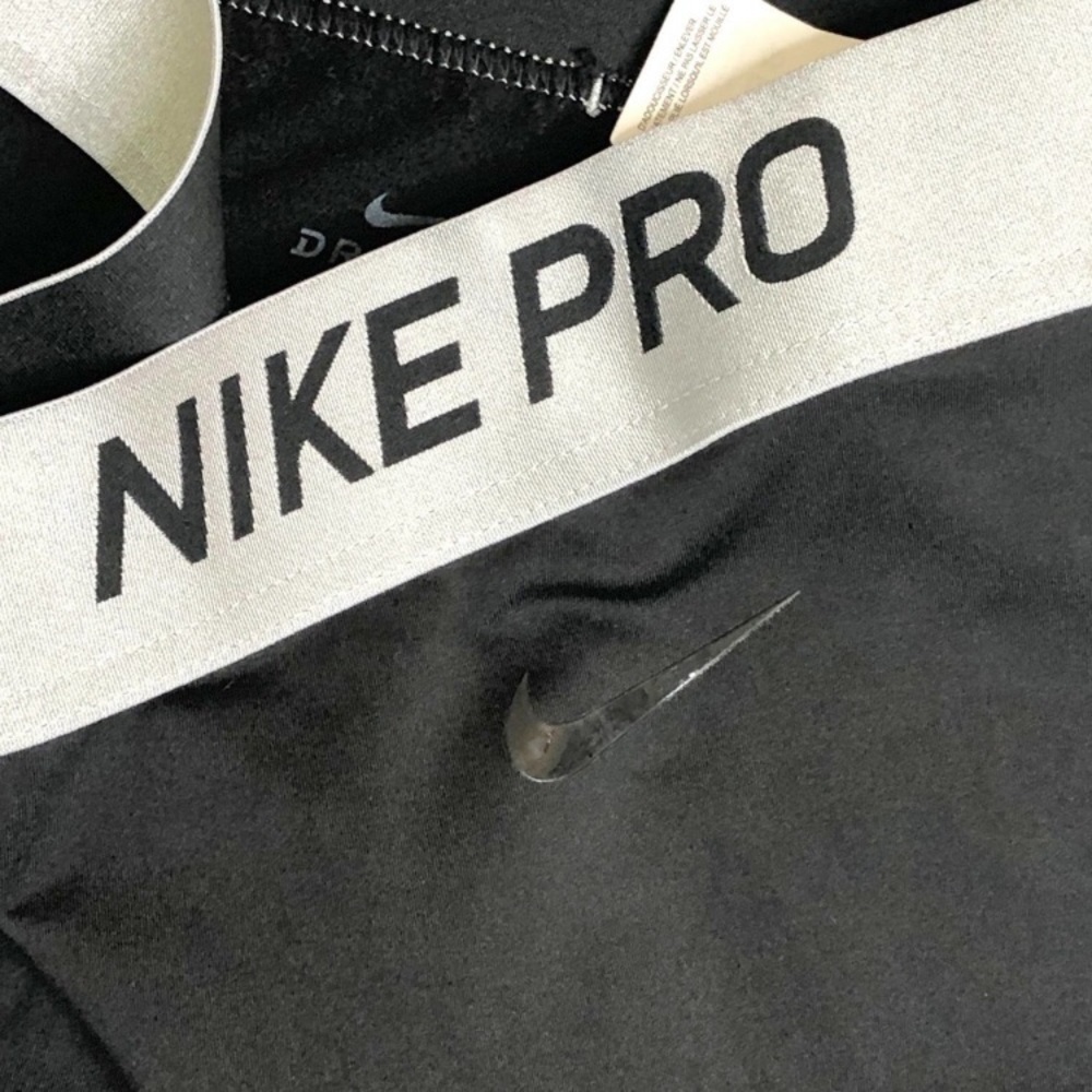 Nike Pro Dri Fit Black Gold Silver Leggings Joggers, Size S - Picture 2 of 10